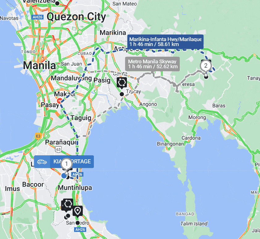 A gif of changing routes for the best route optimization fleet management